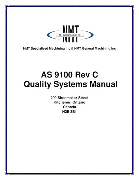 as9100 rev c quality manual pdf PDF