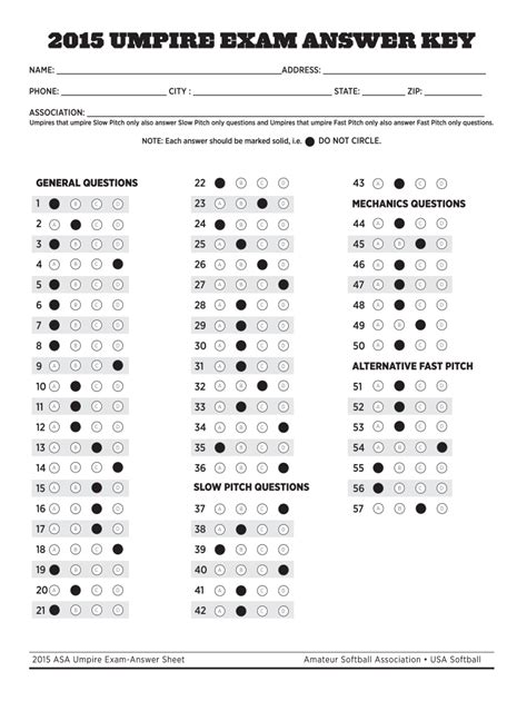 asa softball test answers Doc