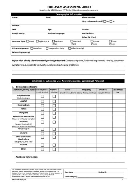 Asam Assessment Template
