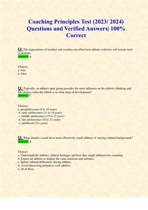 asep coaching principles test answers Reader