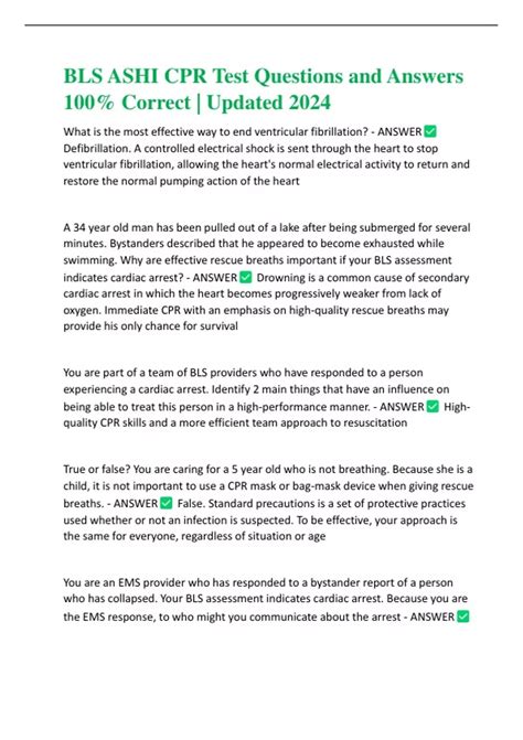 ashi cpr pro test answers Kindle Editon