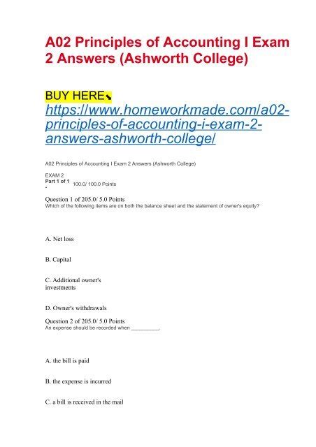 ashworth college principles of accounting ii answers Epub