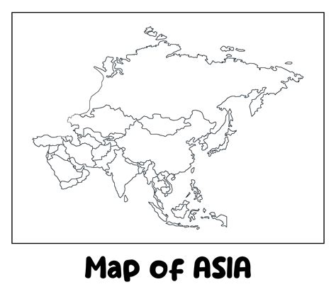 asia map black and white