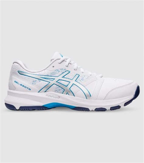 asics white blue