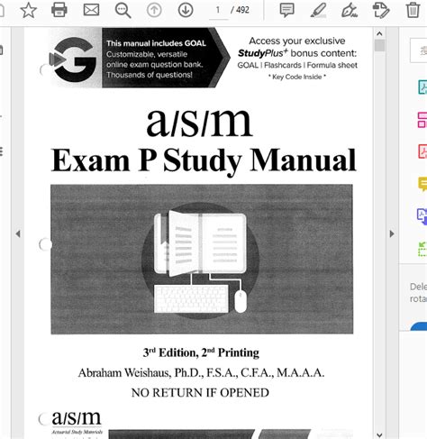 asm exam p study manual PDF