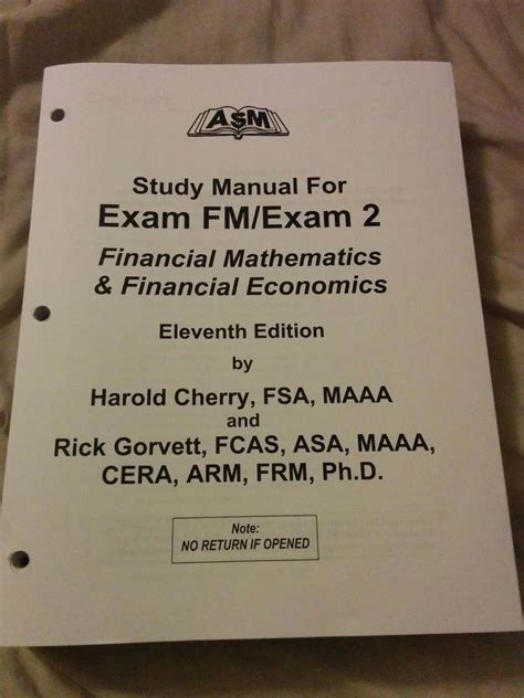 asm study manual exam fm exam 2 11th edition used Ebook Kindle Editon