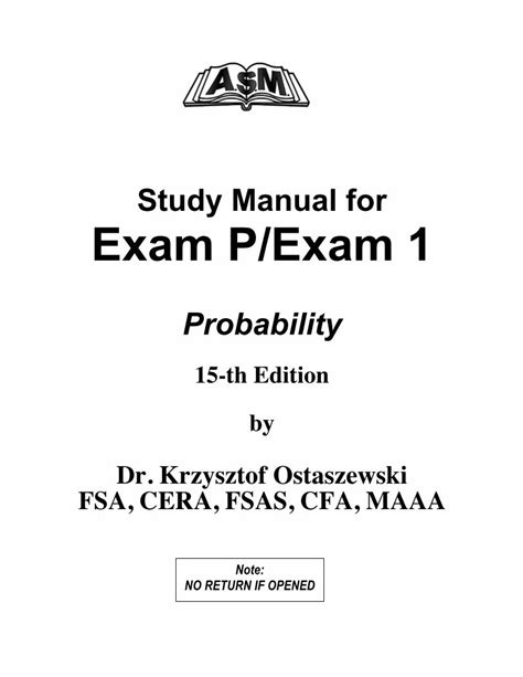 asm study manual for exam p exam 1 Doc