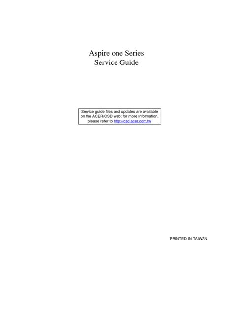 aspire one service guide Kindle Editon
