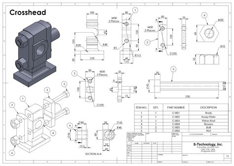 assembly drawing for practice in cad PDF