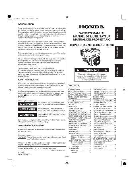 assembly guide honda gx390 Doc