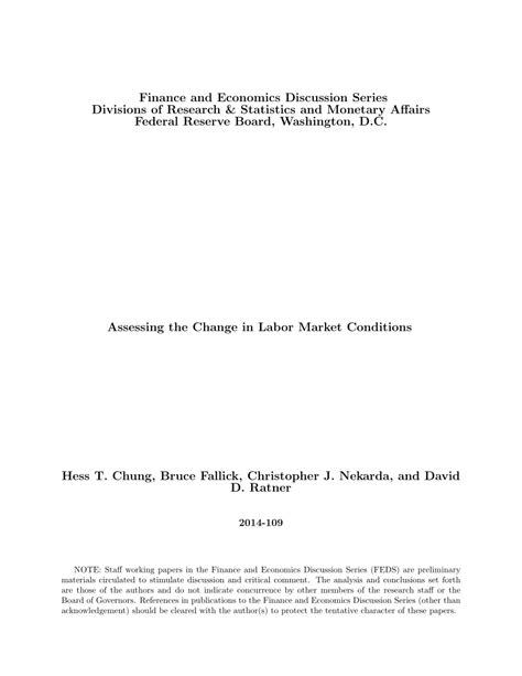 assessing change labor market conditions Reader