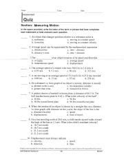 assessment quiz section measuring motion answer key Doc