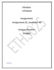 assignment answers module eth302s Doc