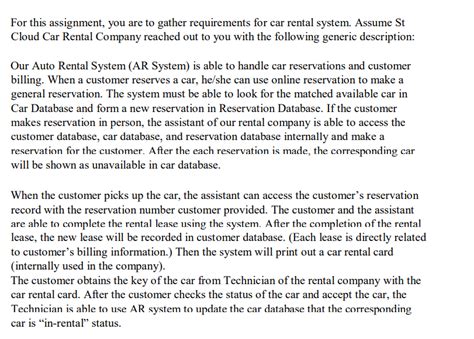 assignment2 auto rental system Doc