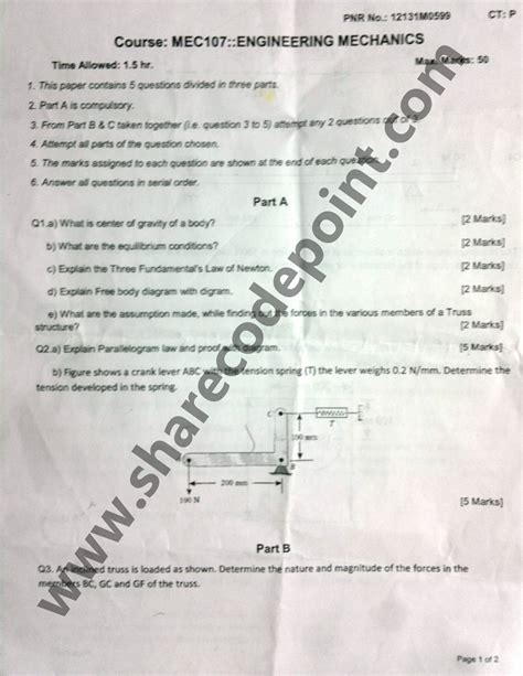 assistant engineer question paper mechanical engineering PDF