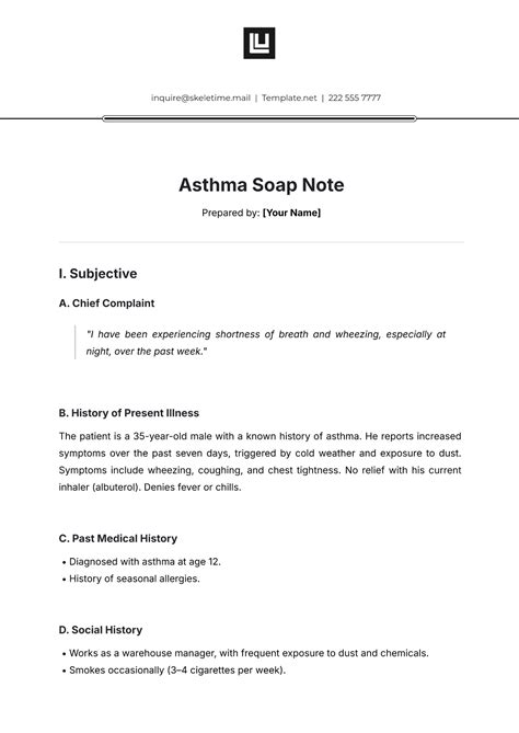 asthma case study with soap notes Doc
