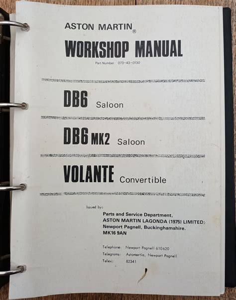 aston martin db6 workshop manual Kindle Editon