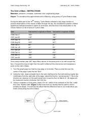 astronomy lab_04_orbit_of_mars instructions