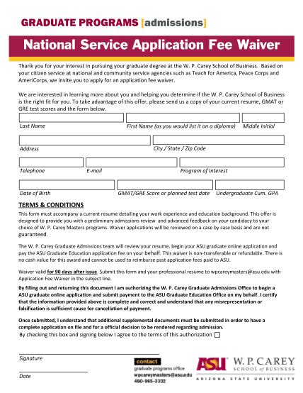 asu fee waiver