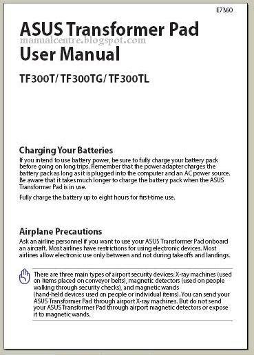 asus tf300t manual Doc