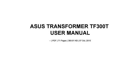 asus user manual tf300t Epub