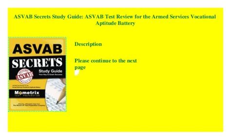 asvab secrets study guide asvab test review for the armed services vocational aptitude battery Epub