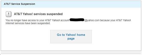 atandt yahoo services suspended Kindle Editon