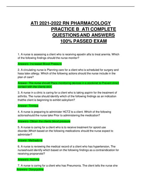 ati 2013a for pharmacology test bank Ebook Doc