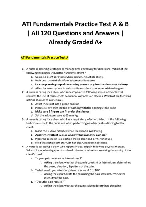 ati fundamentals practice test answers Kindle Editon