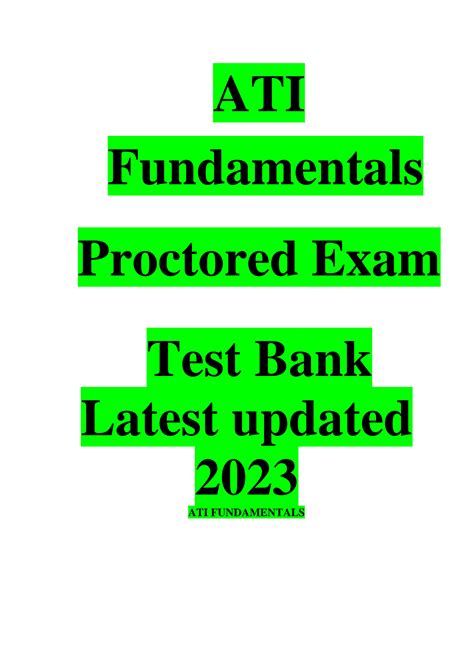 ati fundamentals proctored exam test bank Doc