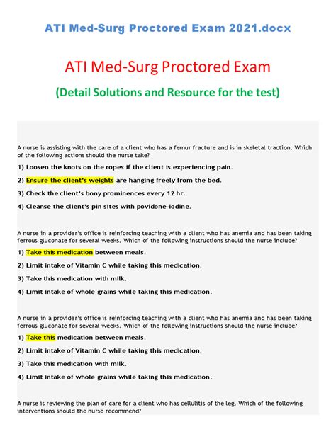 ati medical surgical proctored exam 2013 answers Kindle Editon