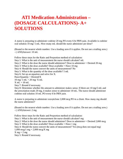 ati medication administration 2 answers Doc