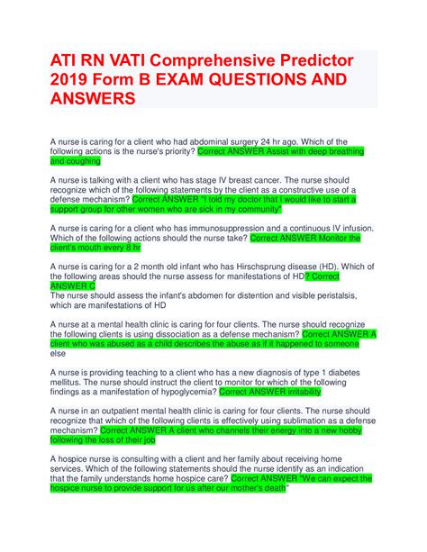 ati nclex rn predictor version b answers Reader