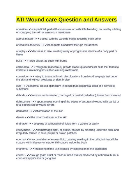 ati wound care answers PDF