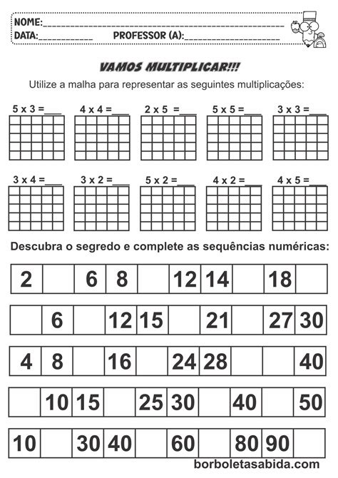 atividades multiplicação 3 ano