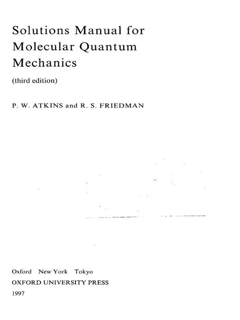 atkins molecular quantum mechanics solution manual pdf Kindle Editon