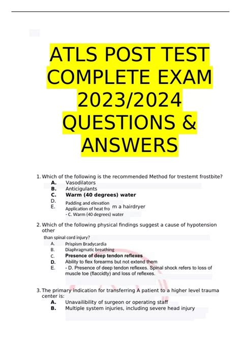 atls post test answers Reader