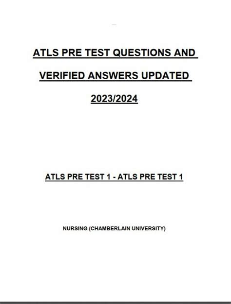 atls pretest exam answers Reader