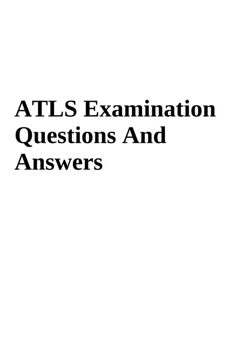 atls questions and answers Doc