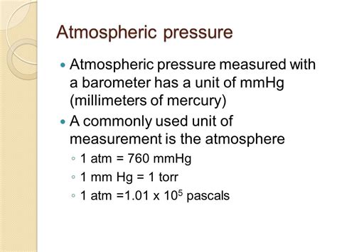 atmosphere pressure in mmhg