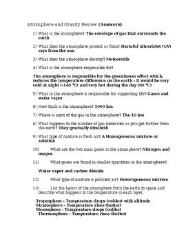 atmosphere review sheet answers science Kindle Editon