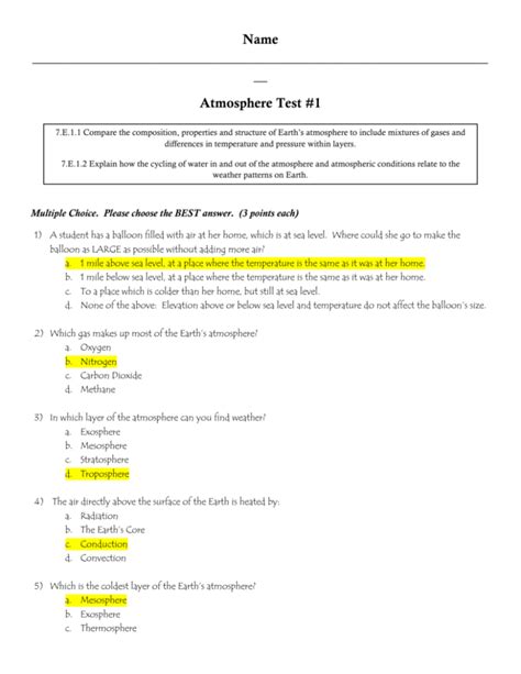 atmosphere structure and temperature multiple choice answers Kindle Editon