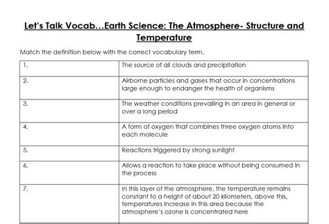 atmosphere structure and temperature wordwise answers PDF