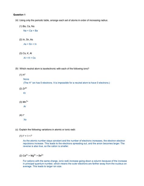 atomic and ionic radii answer key Reader