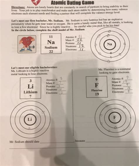 atomic dating game worksheet answer key PDF