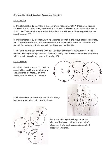 atomic structure chemical bonding worksheet answers Doc