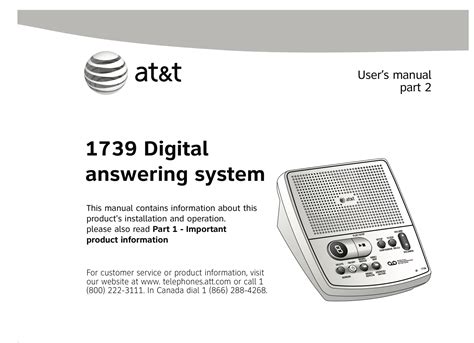 att 1740 answering machine manual Epub