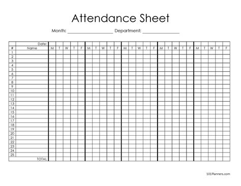 attendance sheet Doc