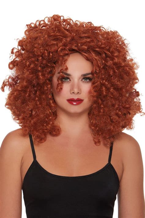 auburn curly wig