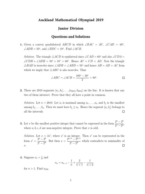 auckland mathematical olympiad sample paper Epub